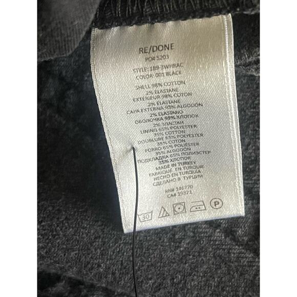 Re/Done Originals High Rise Ankle Crop in‎ Faded Black - Picture 12 of 13